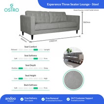 Ostro Esperence Three Seater Lounge Steel U502PT60BCSXSHX hero image