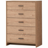 Ostro Cody Five Drawer Tallboy Mid Tone Oak AOF-C5D05 image NaN