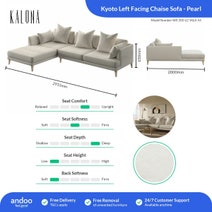 Kalona KYOTO Left Facing Chaise Sofa Pearl WS-205-LC-VILA-54 hero image