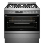 Westinghouse 90cm Dual Fuel Freestanding Cooker with AirFry Dark Stainless Steel WFE9516DD hero image