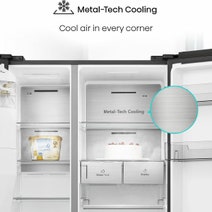 Hisense 632L Side by Side Refrigerator Black Steel HRSBS632BW hero image