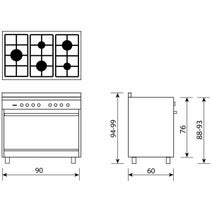 Glem 90cm Fan Assisted Gas Oven/Stove Black GS965GGN hero image