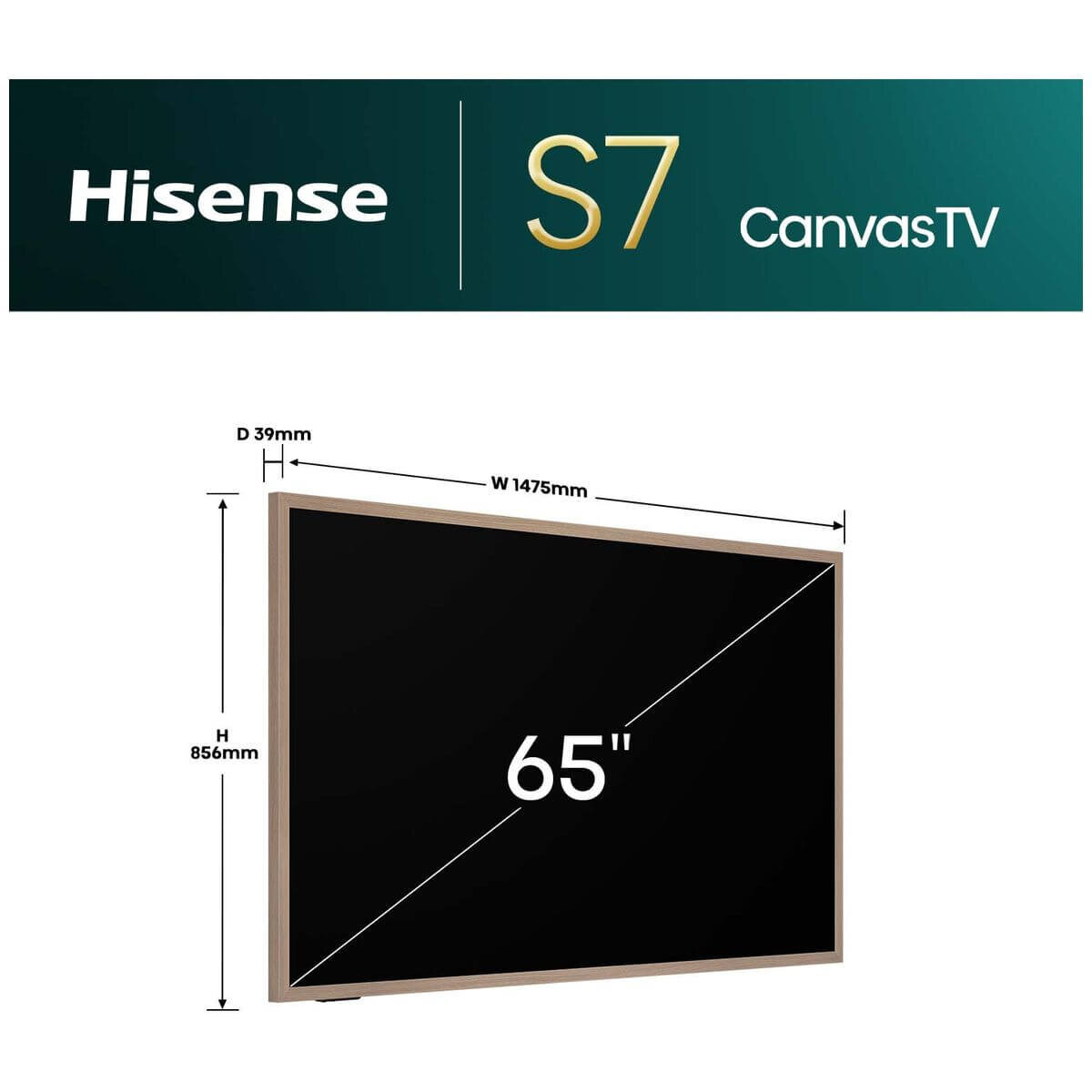 Hisense 65 Inch Canvas S7NAU 4K QLED Smart TV 65S7NAU [2024] hero image