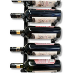 KingsBottle 9 Bottle Offset Peg Metal Rail Wall-Mounted Wine Rack RAIL1026-WPH01MBK hero image
