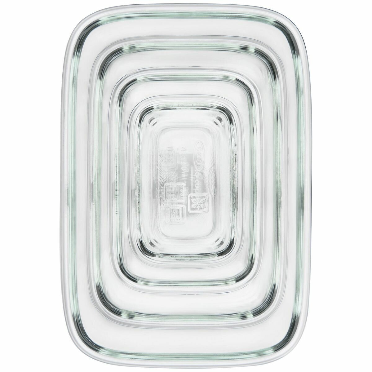OXO Four Piece Smart Seal Glass Rectangular Container Set 48584 hero image