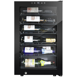 Little Cave 22 Bottle Label View Single Zone Compressor Wine Fridge Black LCLV22SB hero image