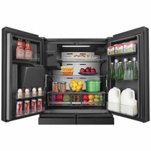 Hisense 585L French Door Fridge Black Steel with Dark Interior HRCD585BWB hero image