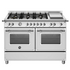 Bertazzoni 120cm Heritage Series 6 Burner + Griddle Plate Dual Fuel Stainless Steel Freestanding Oven HER126G2EXT image NaN
