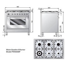 ILVE PW906MP/N 90cm Quadra Series Freestanding Dual Fuel Oven/Stove hero image