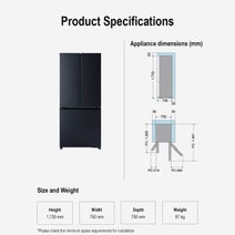 Panasonic 500L French Door Fridge Metallic Black NR-CW530HWK hero image
