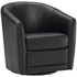 Natuzzi Editions Giada Black Leather Swivel Chair CHAIRB59610BU image NaN