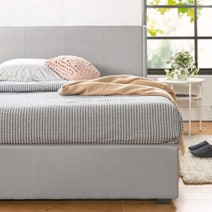 Zinus Maddon Double Upholstered Gas Lift Bed Frame Light Grey AU-FPPST1-12D hero image