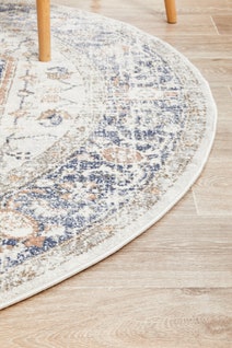 Rug Culture Mayfair Large Blue & Peach Rug 240X240CM - MAY-LOR-BLU-240X240 hero image