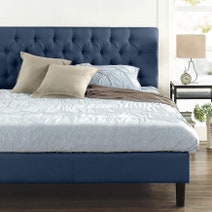Zinus Harper Double Upholstered Tufted Bed Frame Navy AU-FTTP-NV-D hero image