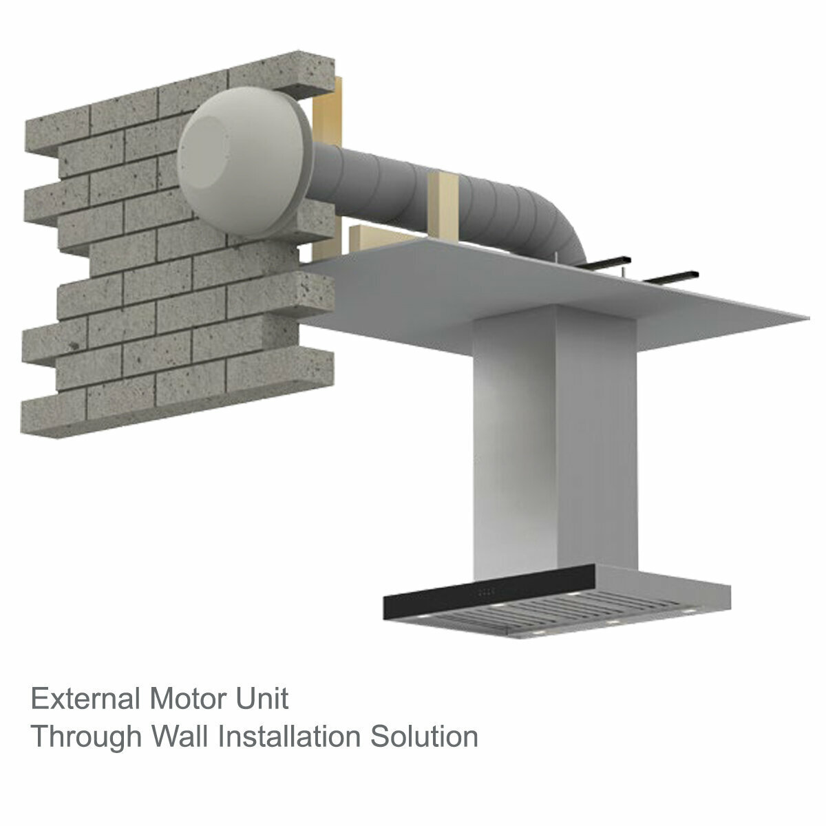 Whispair 90cm Monte Carlo Under Cupboard Rangehood with Pro Plus External Remote Motor X3M09S5.EPP