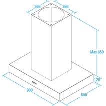 Whispair X7V09S5.IP 90cm Vienna Canopy Island Rangehood with Pro Inline Remote Motor hero image