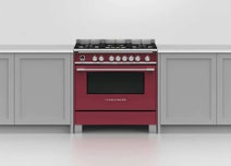 Fisher & Paykel Series 9 90cm Classic Freestanding Dual Fuel Pyrolytic Cooker Red OR90SCG6R1 hero image
