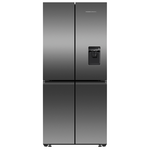 Fisher & Paykel Series 7 498L Quad Door Refrigerator with Ice and Water Black Stainless Steel RF500QNUB1 hero image