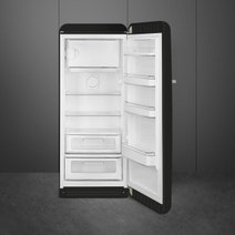 Smeg 270L 50's Retro Style Aesthetic Top Mount Fridge Black FAB28RBL3AU hero image
