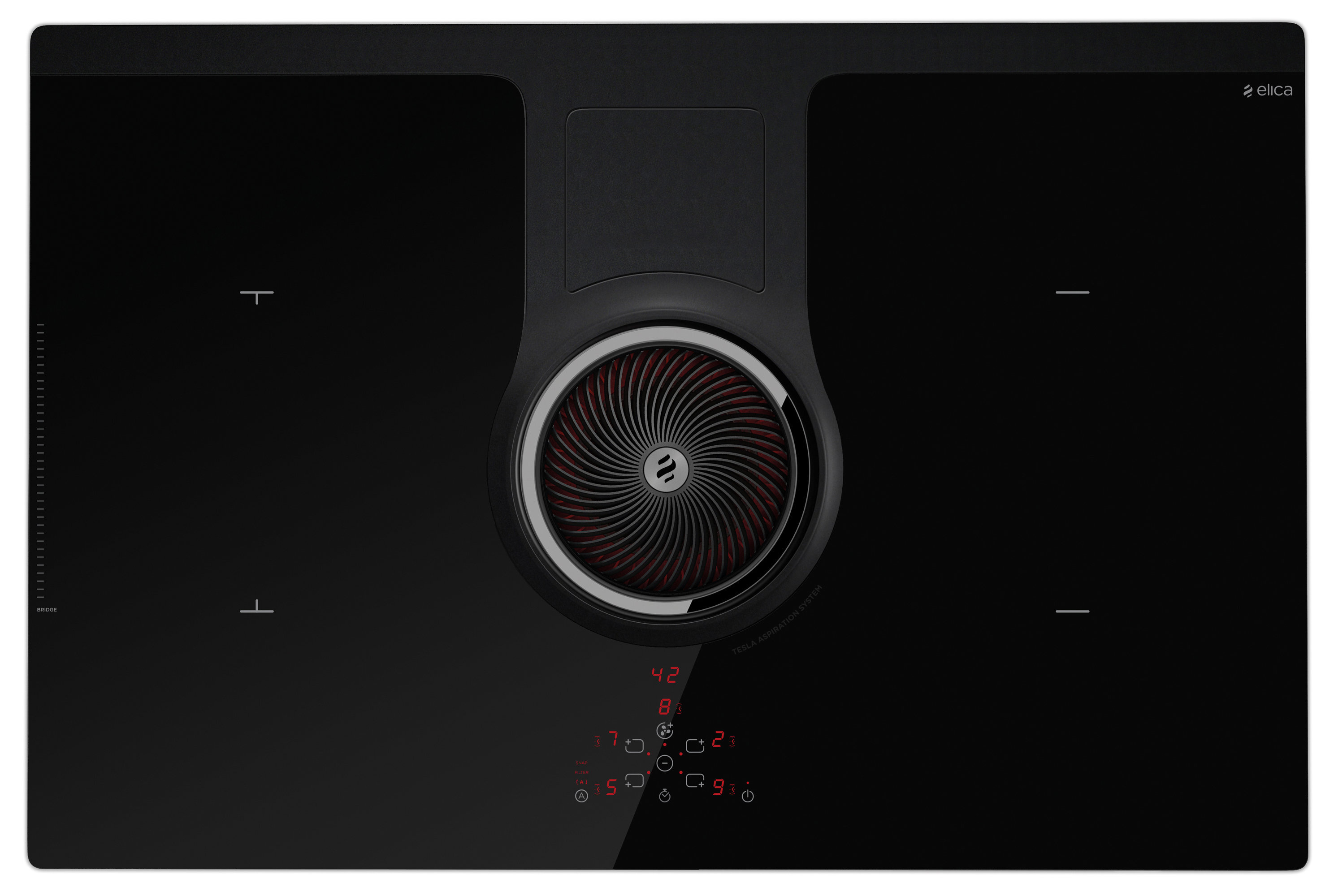 Elica NIKOLATESLABL/F/83 83cm Filtered Induction Cooktop with Integrated Ventilation System hero image