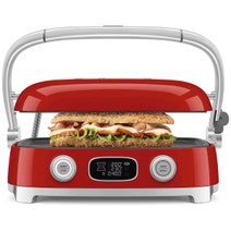 Smeg 50s Style Countertop Multifunctional Grill Red MGF01RDAU hero image