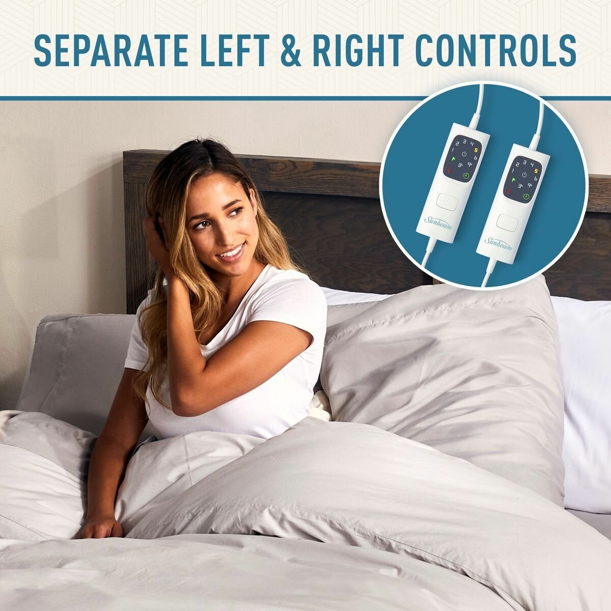Sunbeam Sleep Perfect Anti Bacterial Queen Electric Blanket BLA6351 hero image