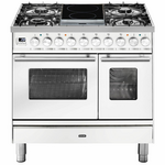 ILVE Professional Plus Series 90cm Dual Fuel Induction Double Oven with Milano Knobs PD09IDWE3WH hero image