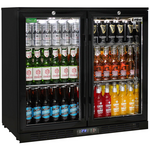 Rhino 208L Double Door Heated Glass Under Bench Beverage Centre Black SG2H-B-HD hero image