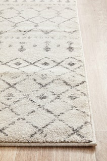 Rug Culture Chrome Medium Silver & Off White Rug 300X80CM - CRO-ELS-SIL-300X80 hero image