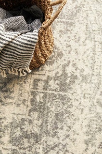 Rug Culture Evoke Small White Silver Rug 150X150CM - EVO-253-WSIL-150X150 hero image