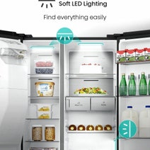 Hisense 632L Side by Side Refrigerator Black Steel HRSBS632BW hero image