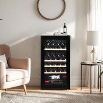 LeCavist 33 Bottle Wine Cabinet Single Zone Black LEK33PV hero image