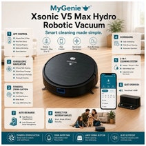 MyGenie Xsonic V5 Max Hydro 3-in-1 Robot Vacuum & Mop, WiFi App Control Grey 10004874 hero image