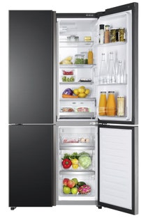 Haier 628L Quad Door Frost Free Fridge Black HRF700YCX hero image