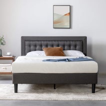 Zinus Dachelle Queen Fabric Upholstered Bed Frame Dark Grey AU-CSPB-Q hero image