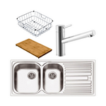 Abey DL180LK Deluxe 1 and 3/4 Bowl Right Hand Drainer Sink Pack hero image