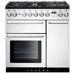 Falcon 90cm Nexus Freestanding Dual Fuel Oven/Stove White and Chrome NEX90DFWH-CH hero image