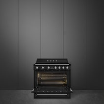 Smeg 90cm Victoria Freestanding Cooker with Induction Hob Black TR90IBL2 hero image