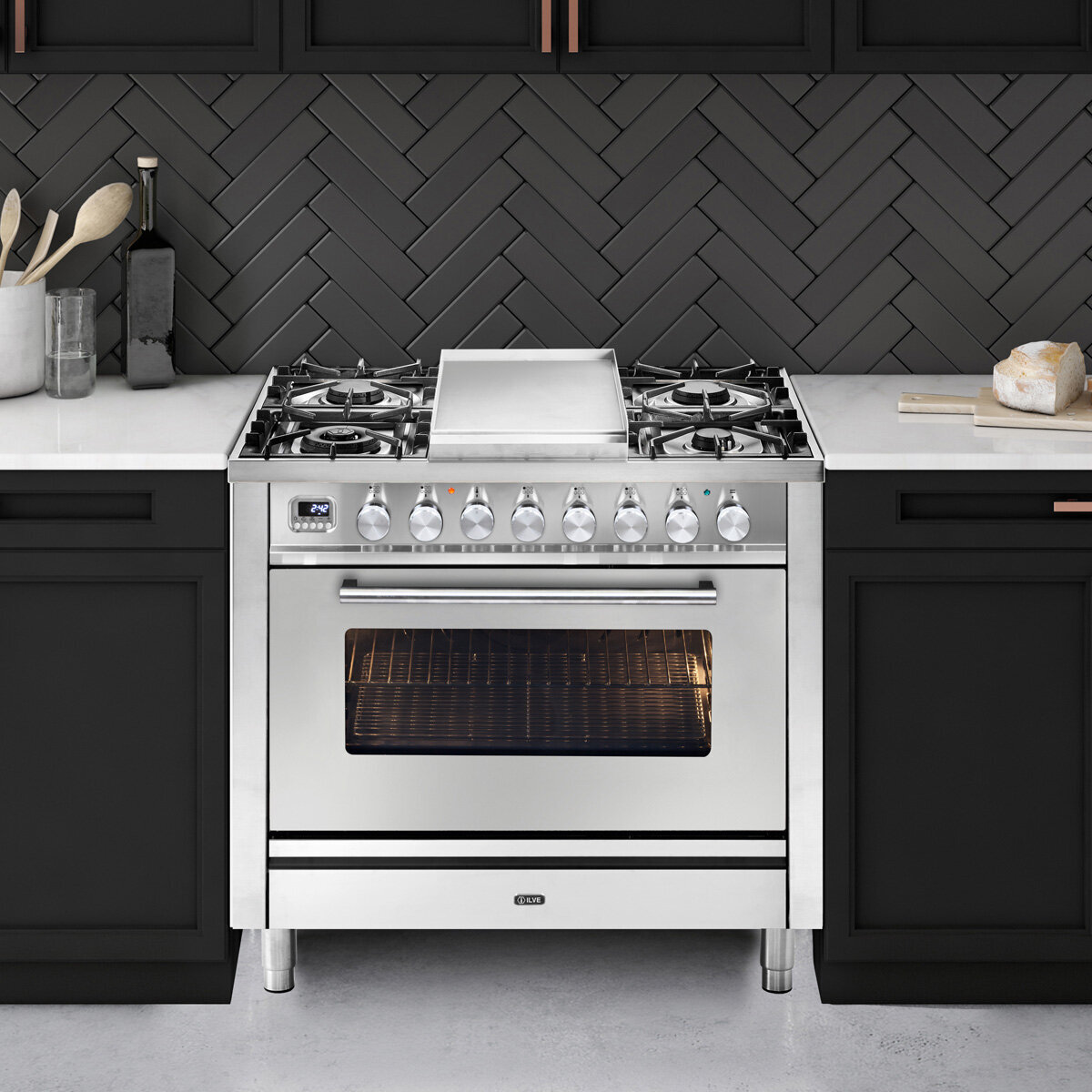 ILVE Professional Plus 90cm Burner Teppanyaki Electric Oven