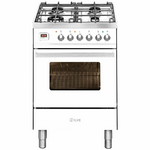 ILVE 60cm Freestanding Dual Fuel Stove/Oven White L06WMPWH hero image