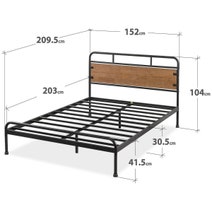 Zinus Queen Santa Fe Metal and Wood Bed Frame with Footboard AU-SFBF-BR-Q hero image