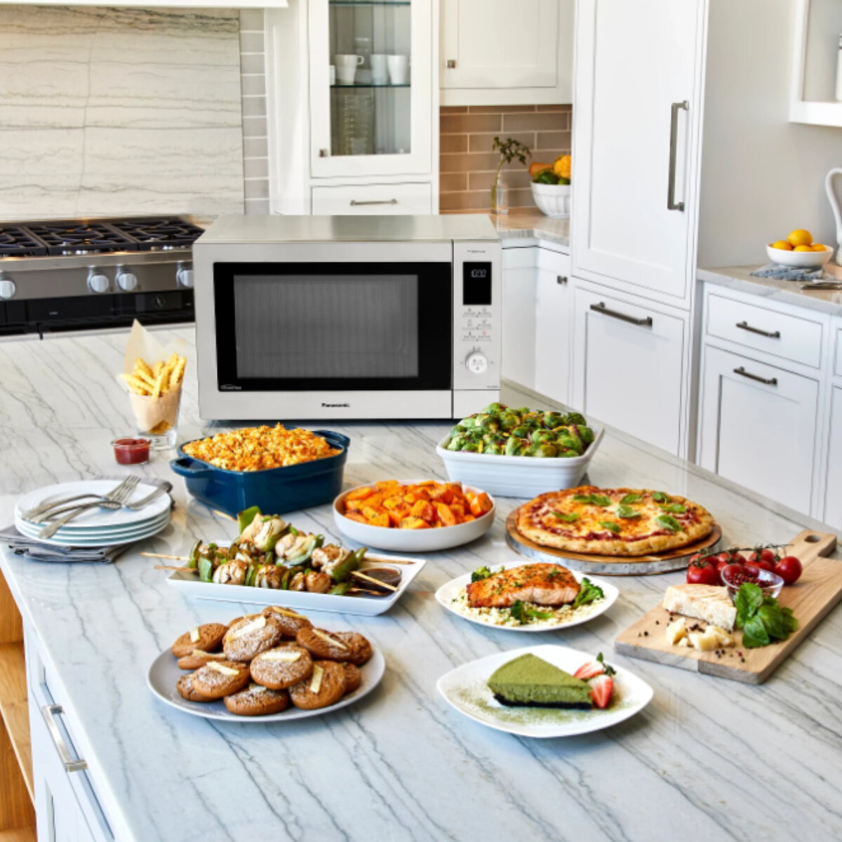 Panasonic 34L 4-in-1 Air Fry Convection Stainless Steel Microwave NN-CD88QSQPQ hero image
