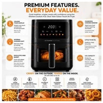 Kitchen Couture 4.5L Clear View Colour Touch Air Fryer Black 10005842 hero image