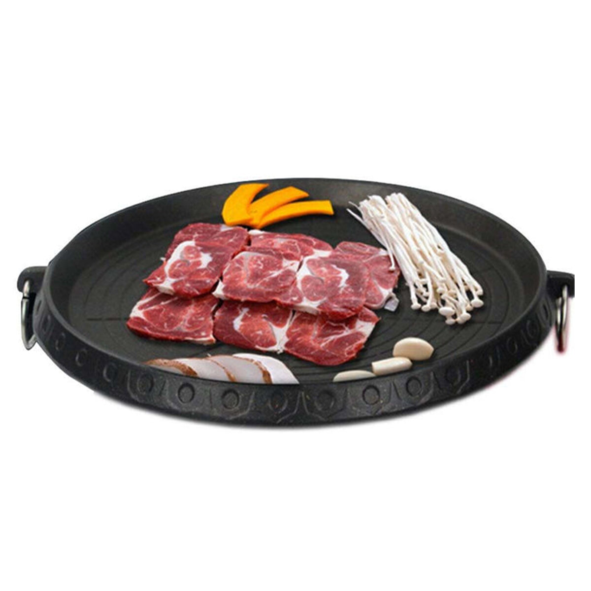 SOGA Barbecue Non-stick Grill Pan STONEBBQPLATEROUND hero image