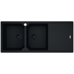 Franke Urban Double Bowl Topmount/Flush Mount Sink with Right Hand Drainer - Matte Black UBG621MBRHD hero image