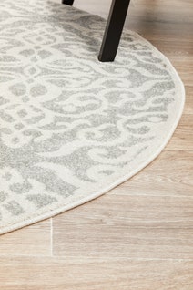 Rug Culture Chrome Small Silver & Off White Rug 150X150CM - CRO-LYD-SIL-150X150 hero image