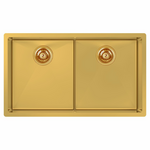 Abey Piazza Double Square Bowl Sink Gold CR340DG  hero image
