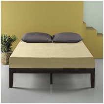 Zinus Queen Moiz Timber Wood Bed Base Dark Brown AU-RWPBD-14Q hero image