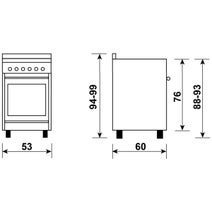 Glem 53cm Dual Fuel Freestanding Oven Stainless Steel GB534GE hero image