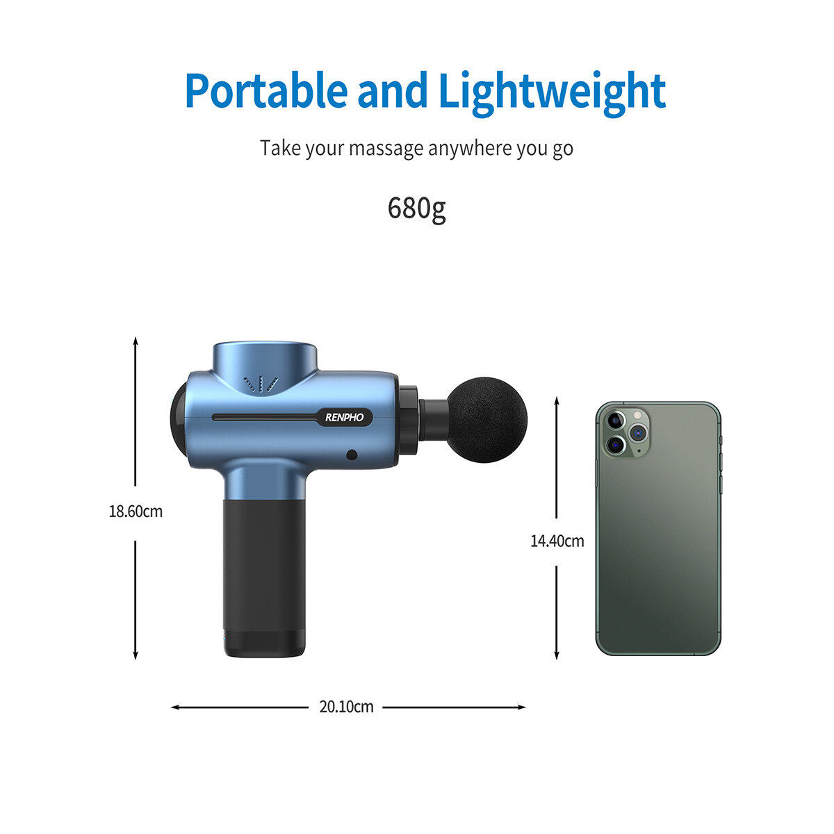 RENPHO R3 Massage Gun Blue PAURPGM171BU hero image